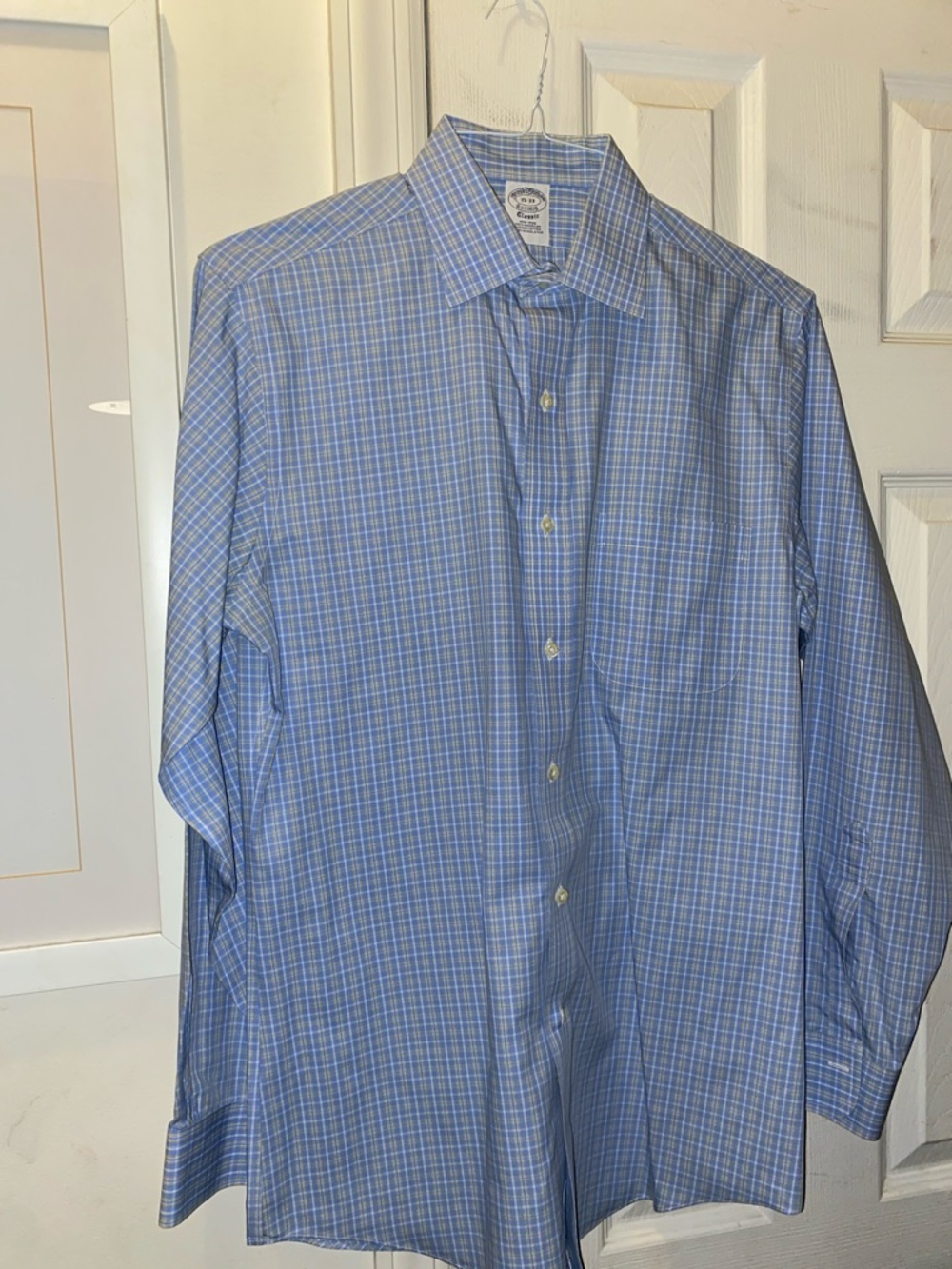 Brooks Brothers Light Blue Plaid Dress Shirt